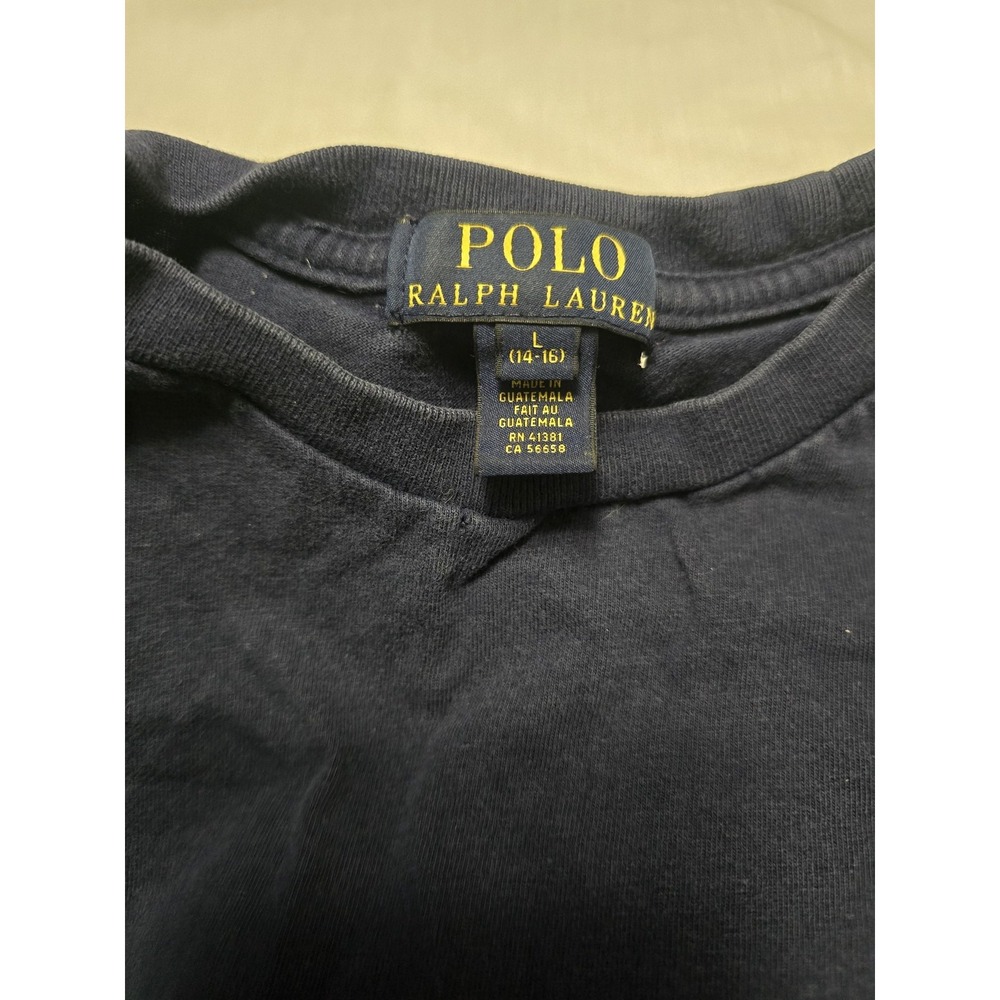 Polo Ralph Lauren Shirt Mens Large Navy Blue Red Pony Classic Tee T-Shirt Cotton - Picture 3 of 9